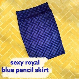Royal blue pencil skirt-pull on waist band